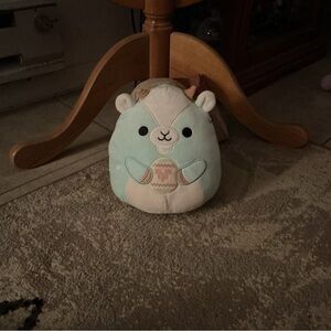 Plush Goat Toy Squishmallow - Mint Green and White